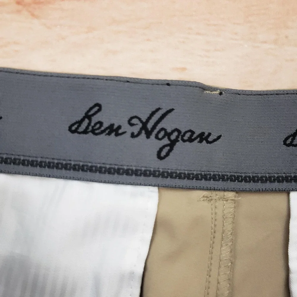 Ben Hogan Pants Mens 32x30 Beige Chino Flat‎ Front Straight Leg Golf Casual